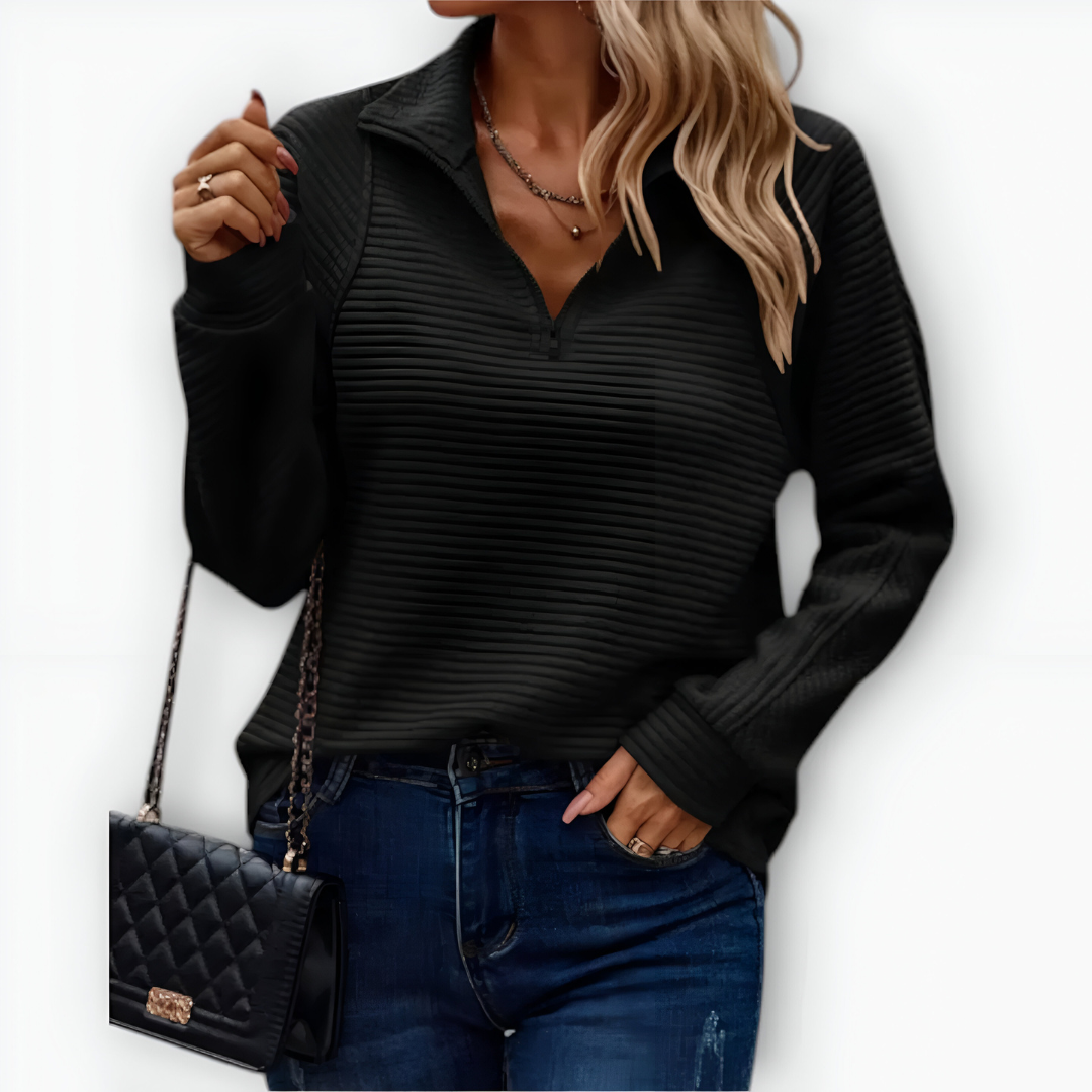 Hazel – Women’s Elegant Half-Zip Jumper
