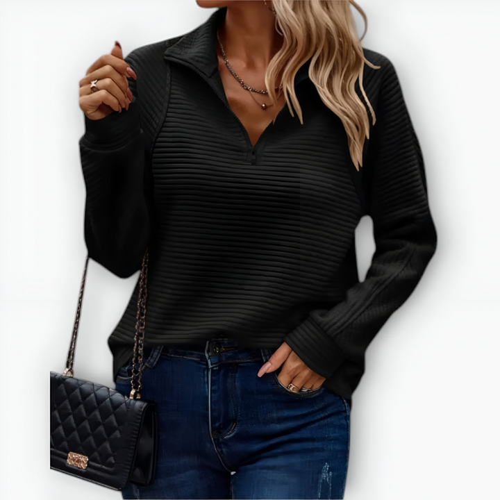 Hazel – Women’s Elegant Half-Zip Jumper