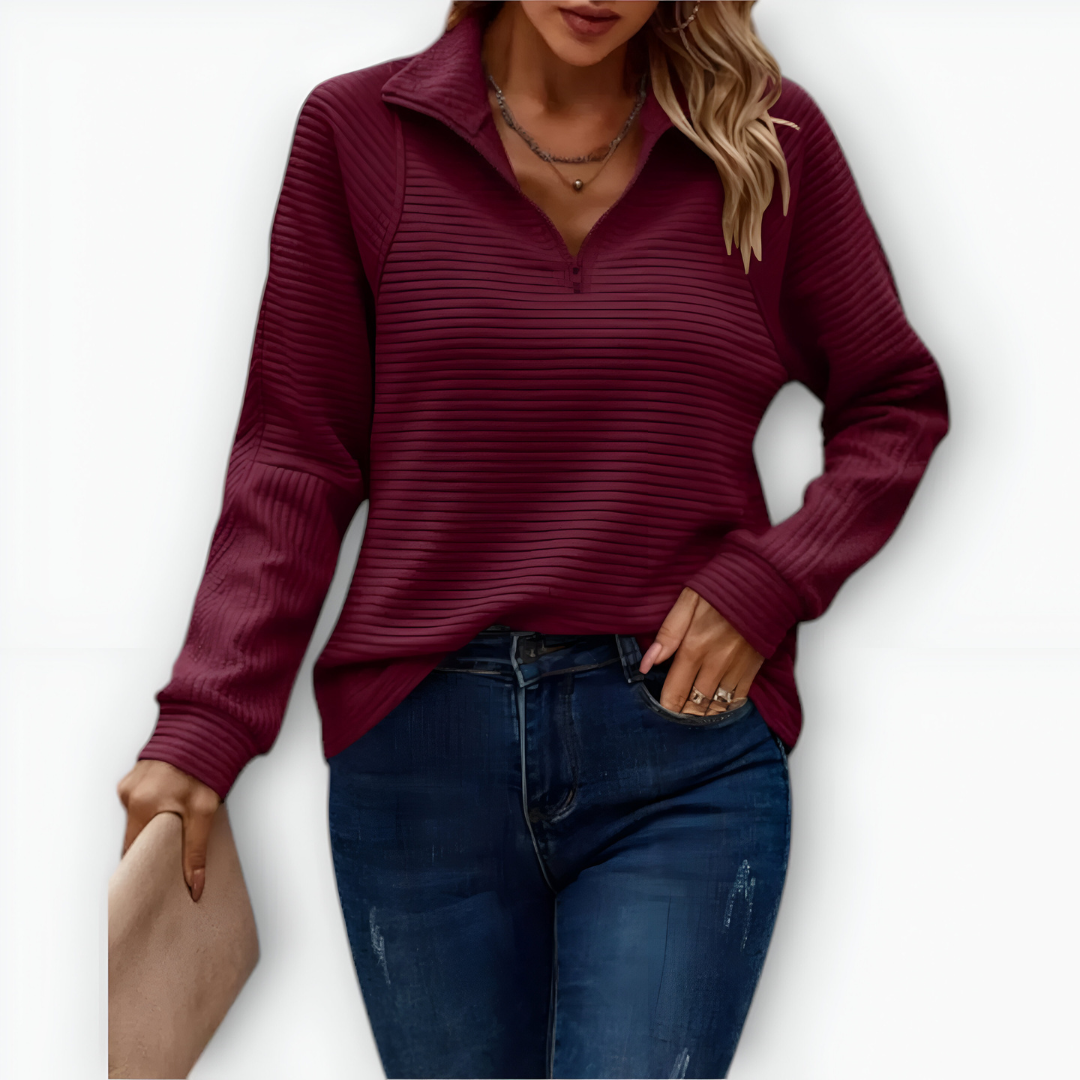 Hazel – Women’s Elegant Half-Zip Jumper