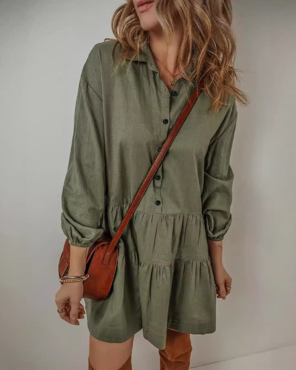 Blythe – Women’s Solid Colour Long Sleeve Dress