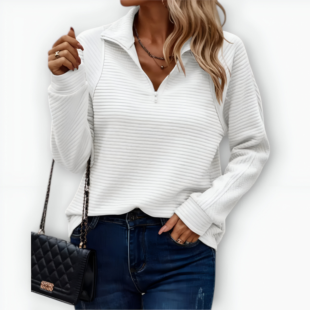 Hazel – Women’s Elegant Half-Zip Jumper