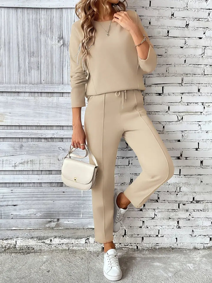 Charice – Women’s Cotton-Blend Lounge Set with Drawstring Joggers