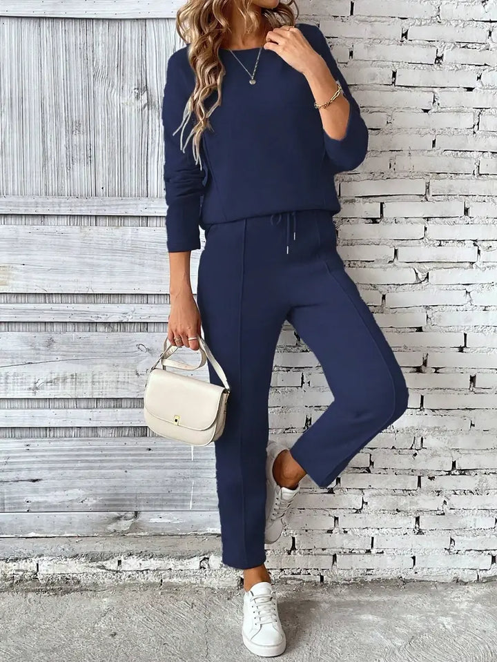 Charice – Women’s Cotton-Blend Lounge Set with Drawstring Joggers