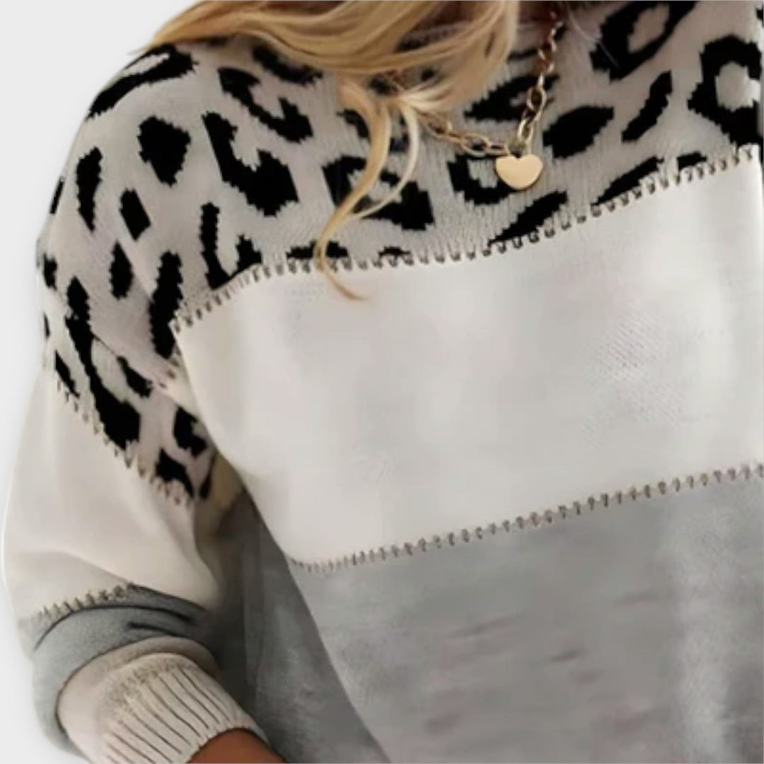 Lars – Chic Women’s Leopard-Print Winter Jumper