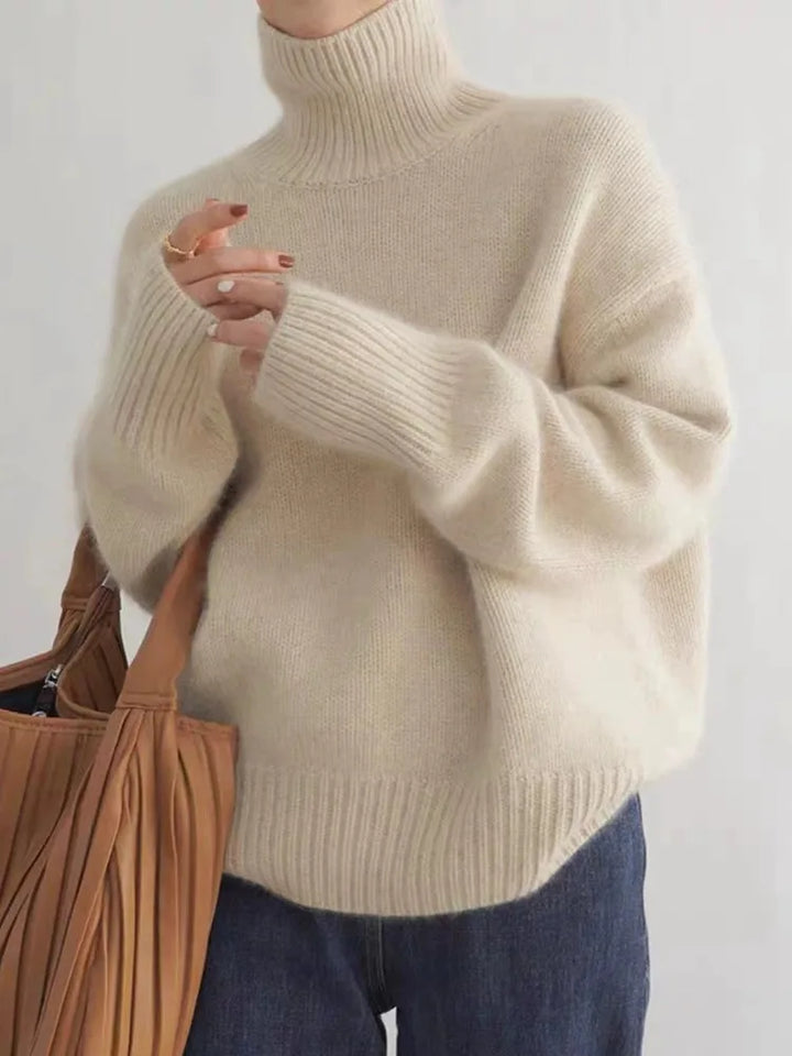 Trina – Women’s Cashmere High Neck Jumper