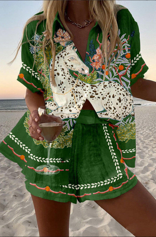 Alessia – Bold Print Women’s Linen Summer Set