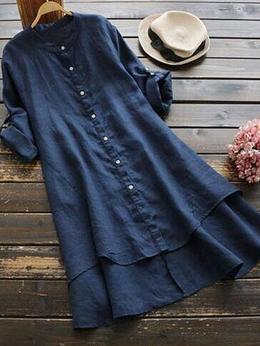 Luna – Loose-Fit Women’s Linen Shirt Dress