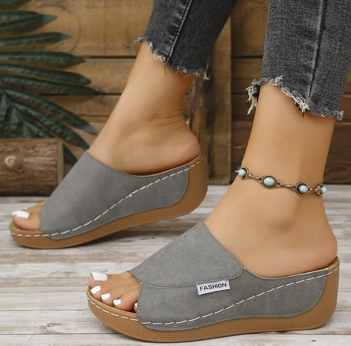 Jaimie – Leather Wedge Mules for Women