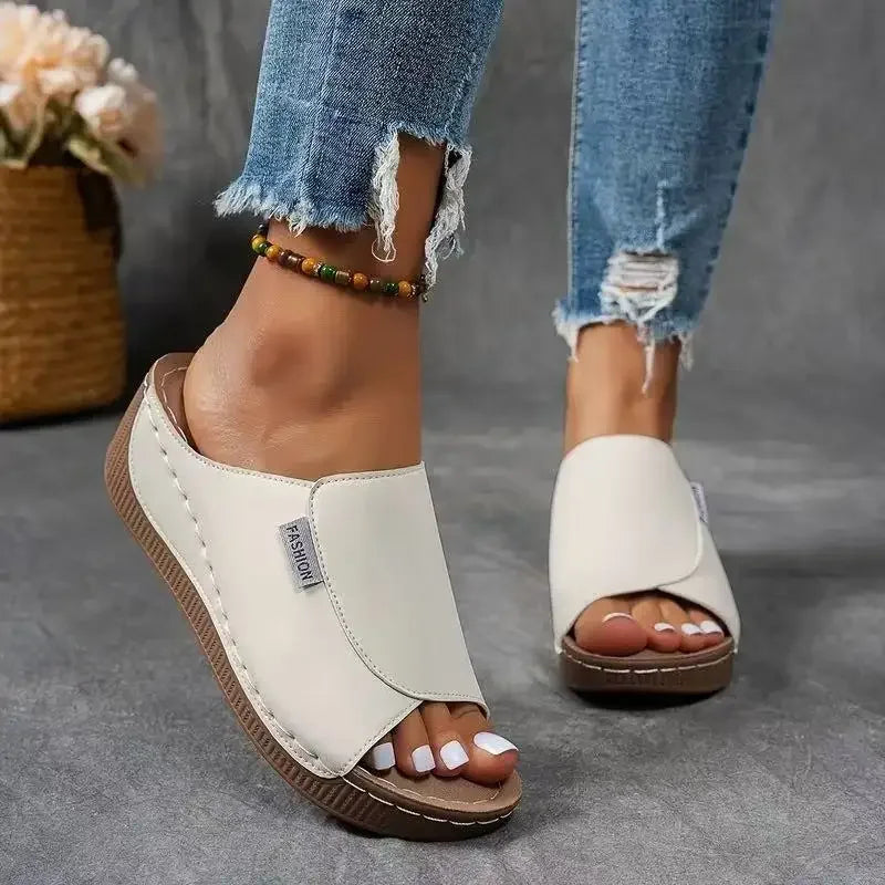Jaimie – Leather Wedge Mules for Women