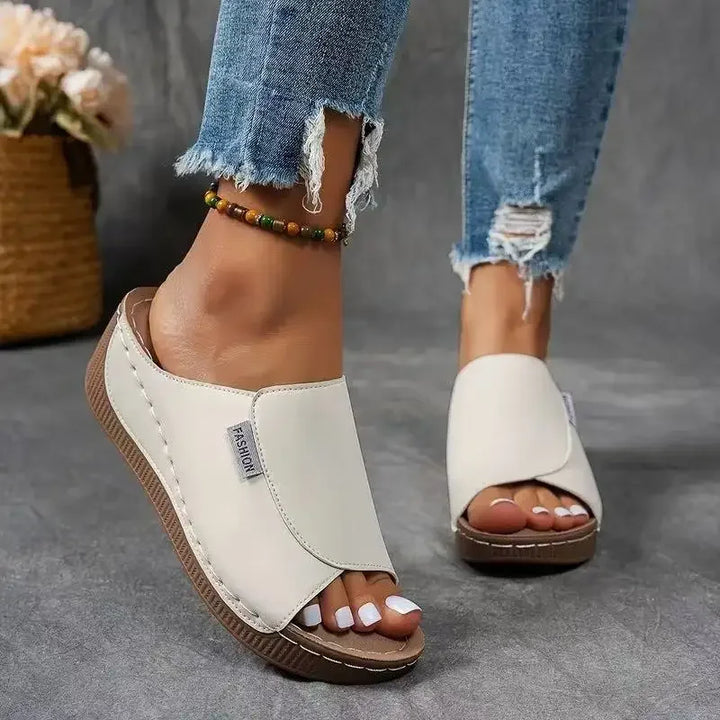 Jaimie – Leather Wedge Mules for Women