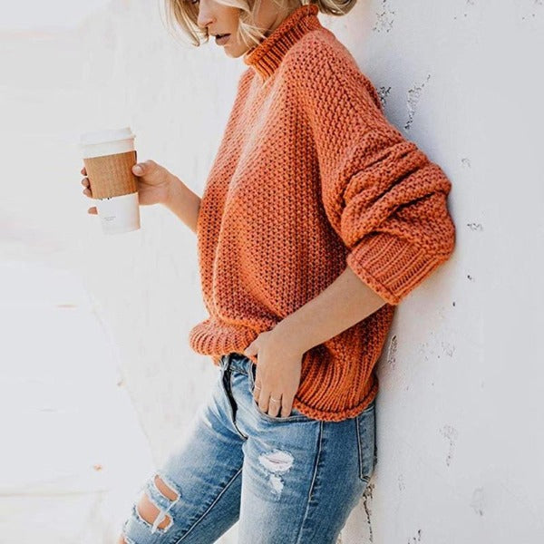 Lucinda – Women’s Relaxed Knit Turtleneck Jumper