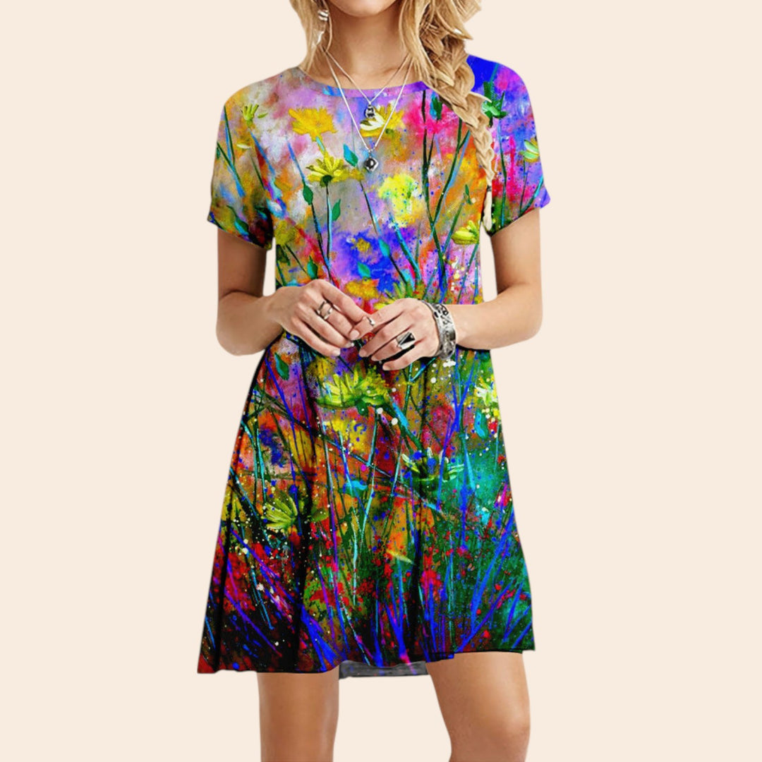 Liana – Women’s Floral Art Mini Dress