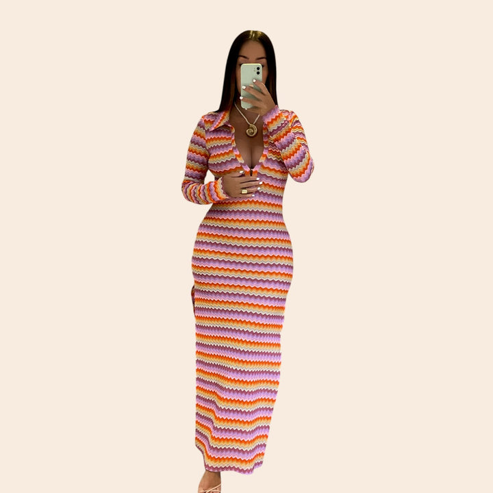 Marlene – Wave-Knit Women’s Bodycon Dress