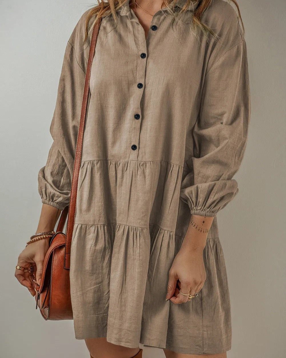 Blythe – Women’s Solid Colour Long Sleeve Dress