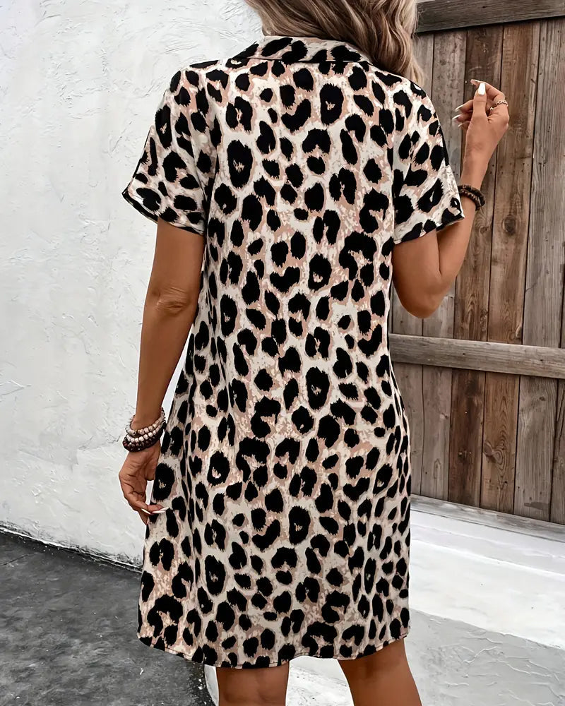 Zyra – Women’s Leopard Print Midi Dress