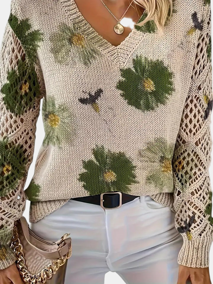 Julia – Lightweight Women’s Floral Knit Cardigan