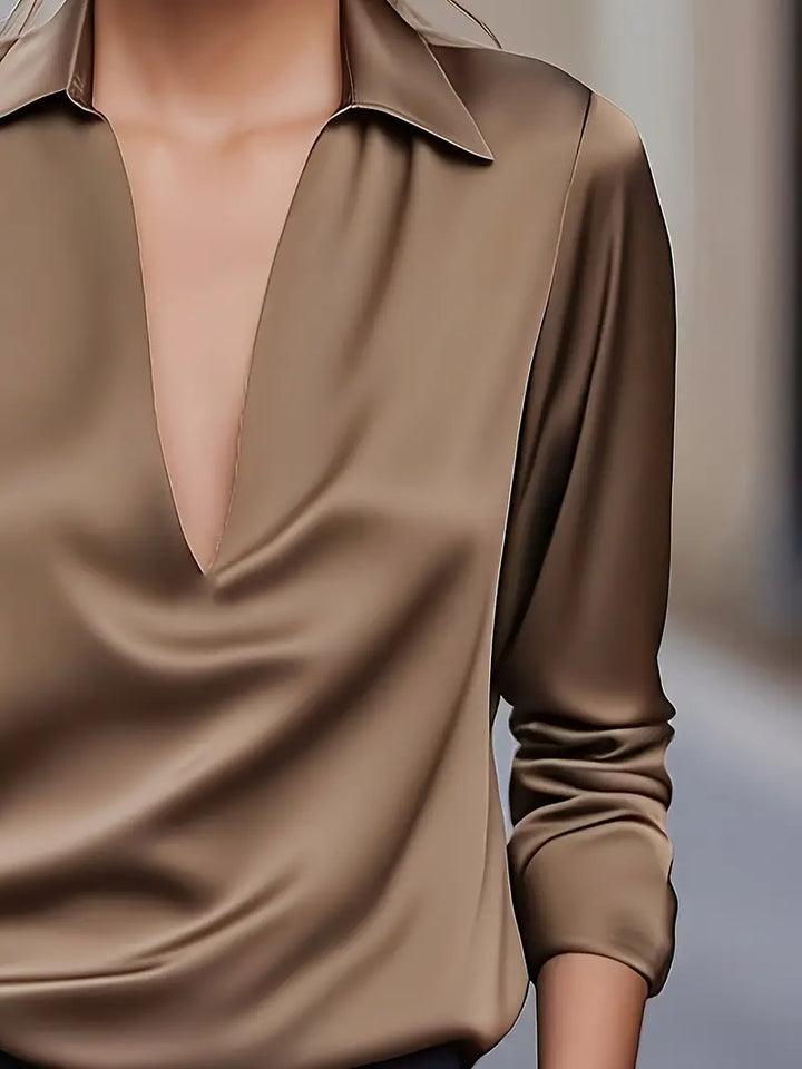 Rhiley – Satin Women’s V-Neck Blouse