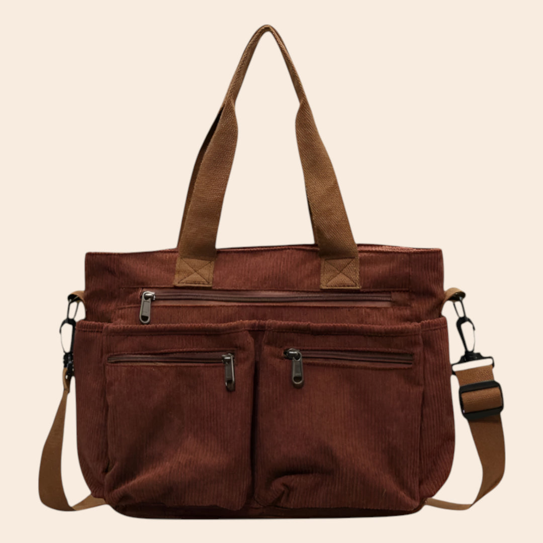 Alessia – Stylish Corduroy Shoulder Tote for Women