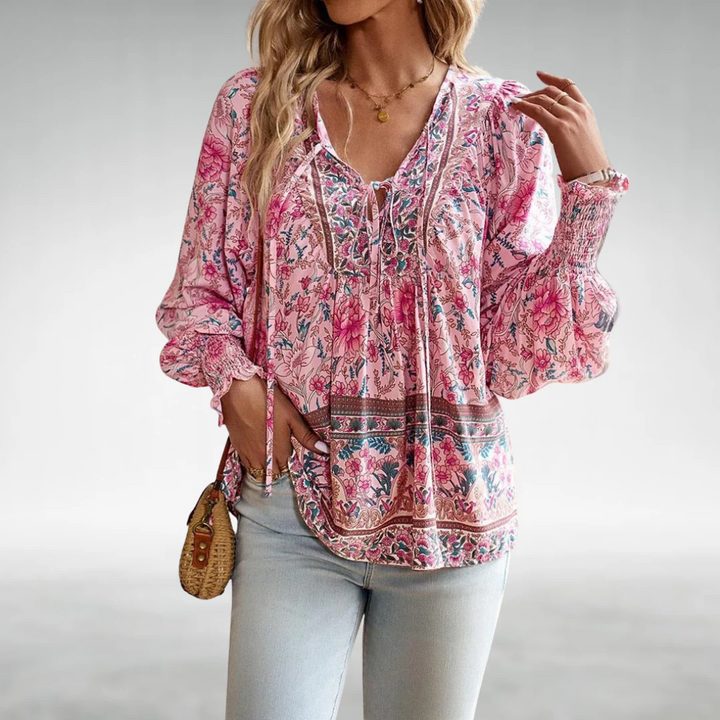 Bella – Boho Floral Women’s Blouse