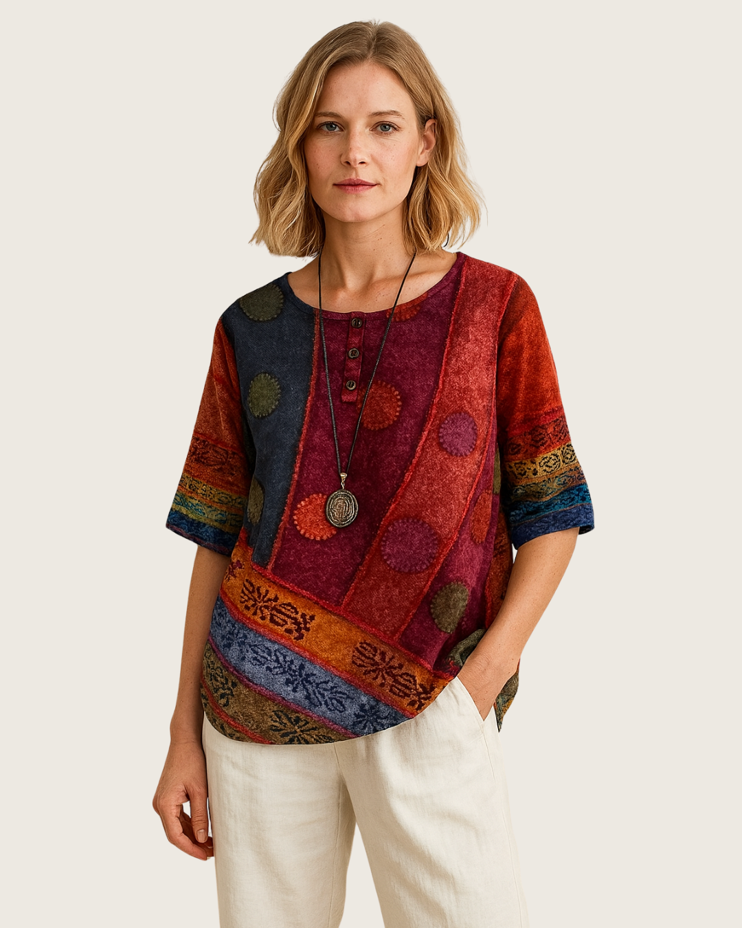 Gina – Women’s Printed Viscose Blouse