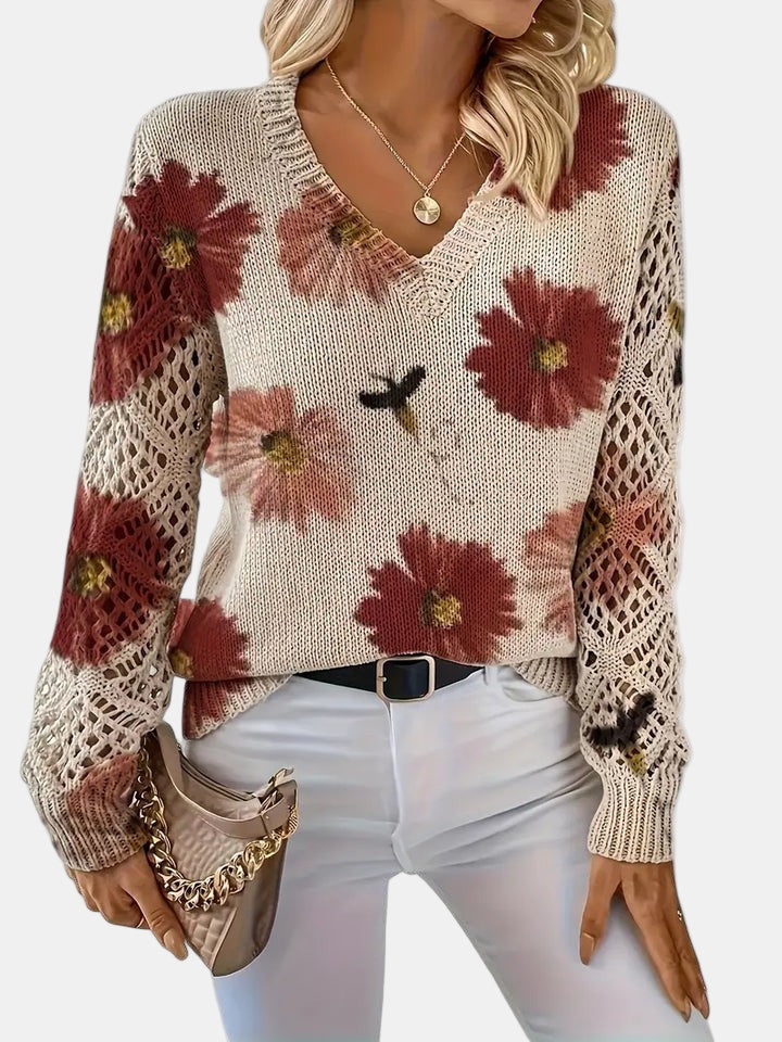 Julia – Lightweight Women’s Floral Knit Cardigan