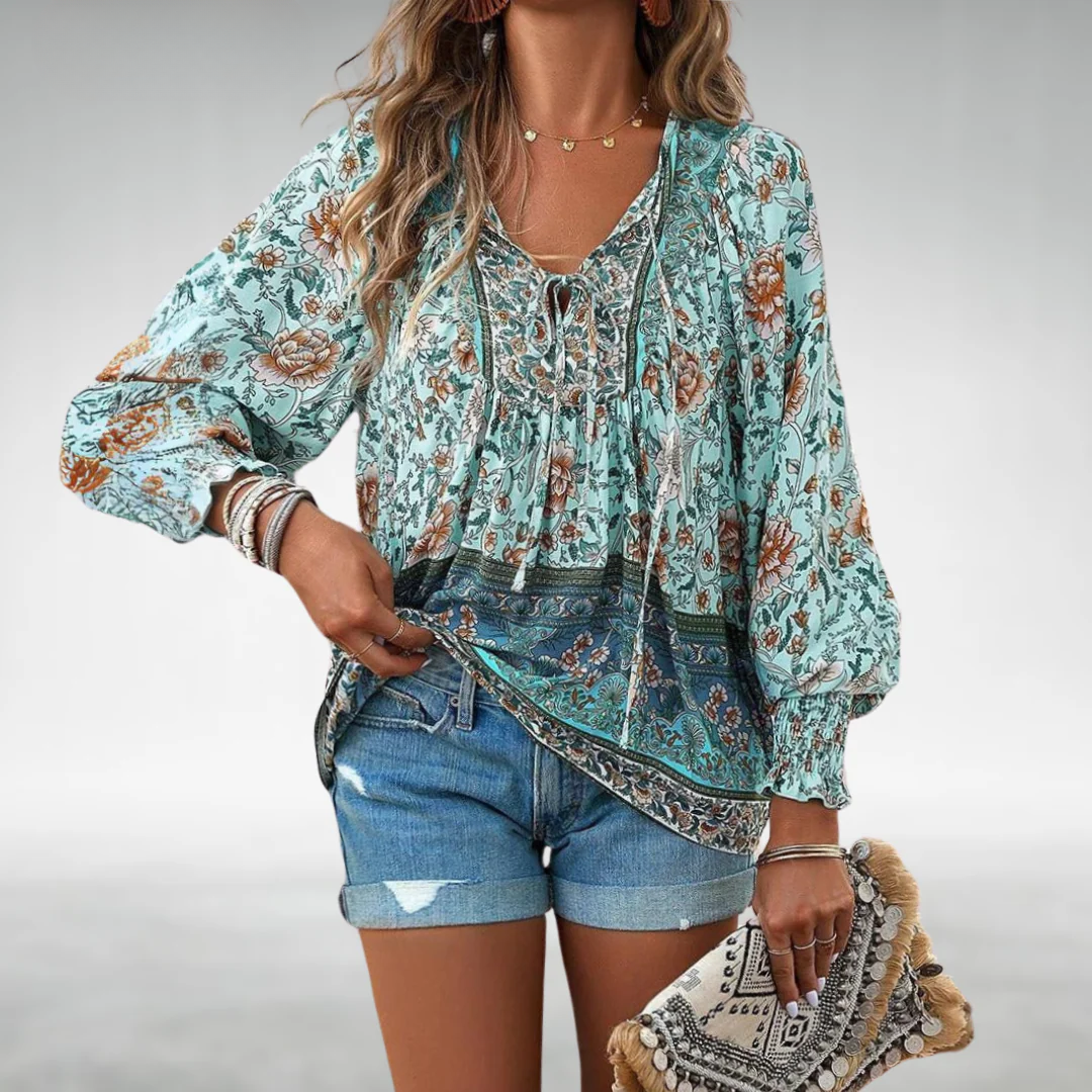 Bella – Boho Floral Women’s Blouse