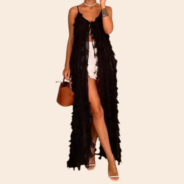 Zara – Women’s Ruffled Lace-Up Dress