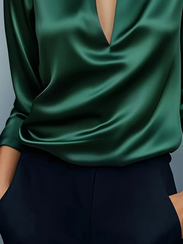 Rhiley – Satin Women’s V-Neck Blouse