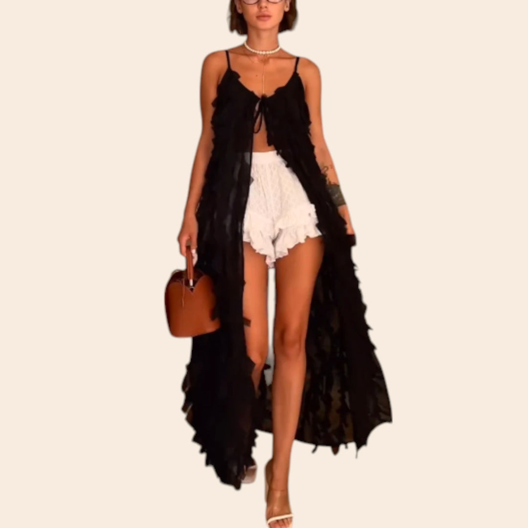 Zara – Women’s Ruffled Lace-Up Dress