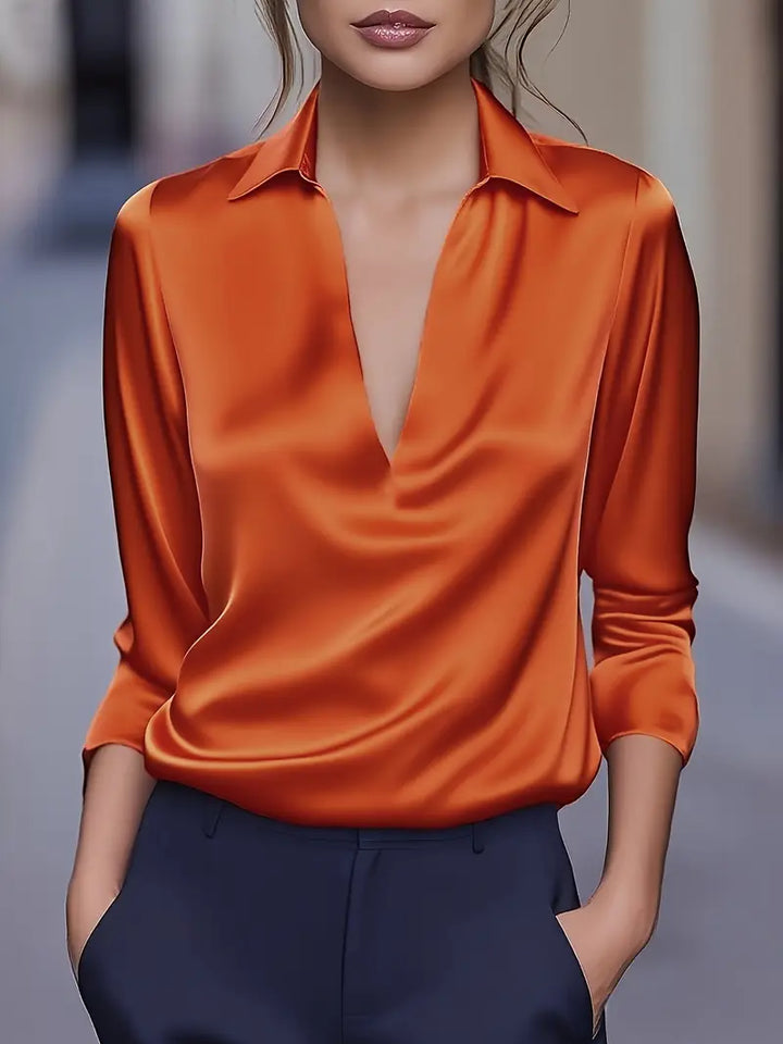 Rhiley – Satin Women’s V-Neck Blouse