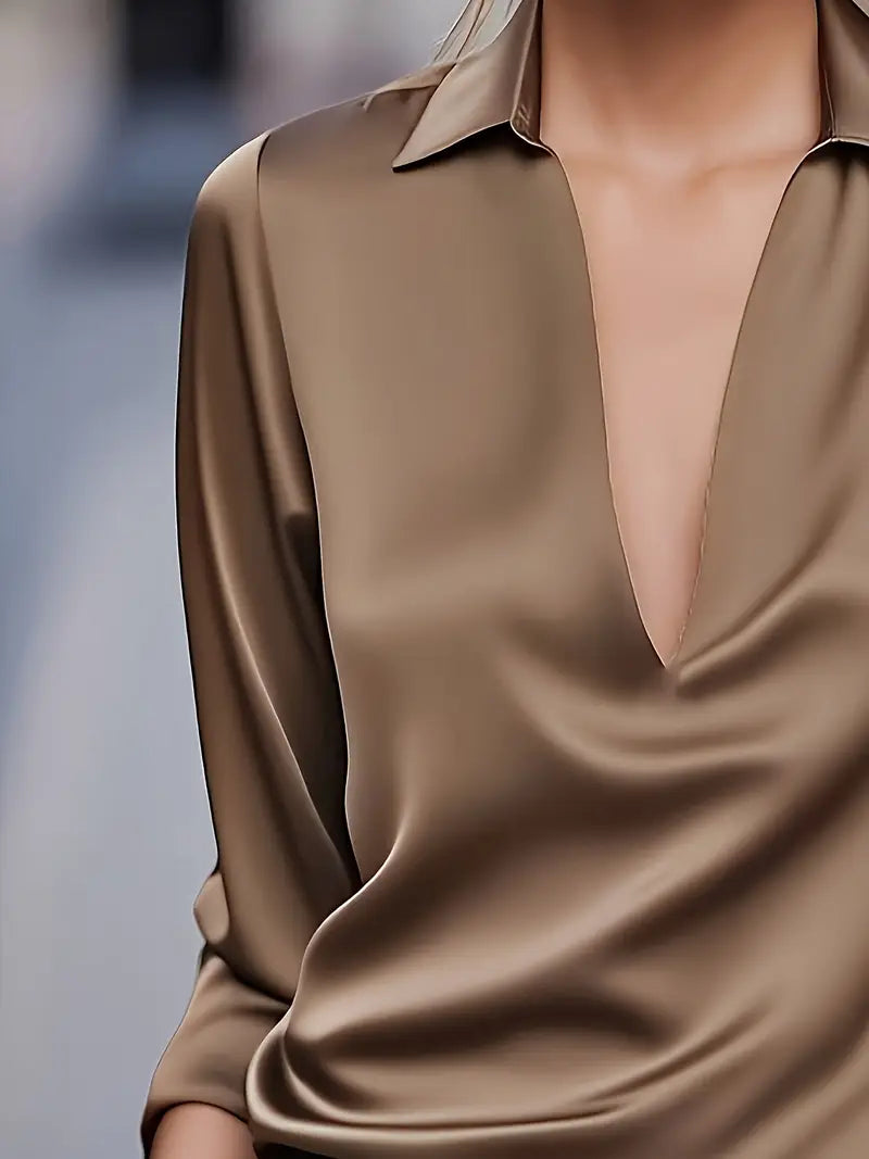 Rhiley – Satin Women’s V-Neck Blouse