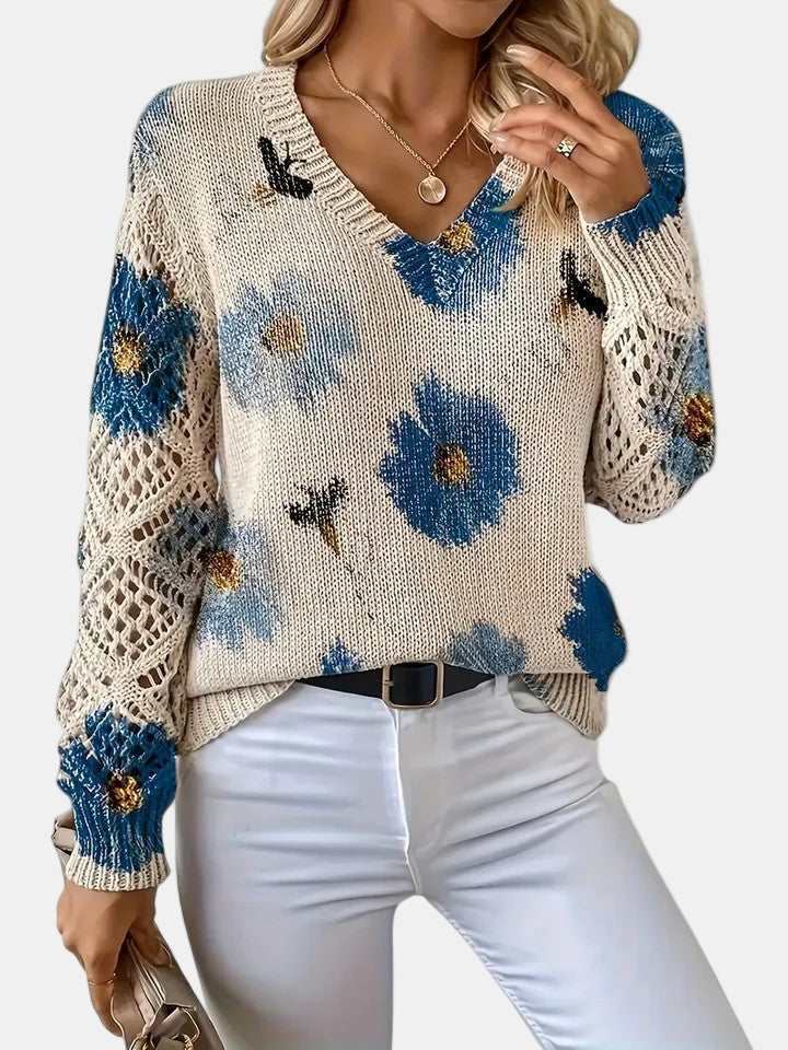 Julia – Lightweight Women’s Floral Knit Cardigan