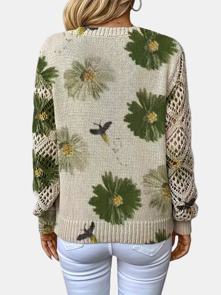 Julia – Lightweight Women’s Floral Knit Cardigan