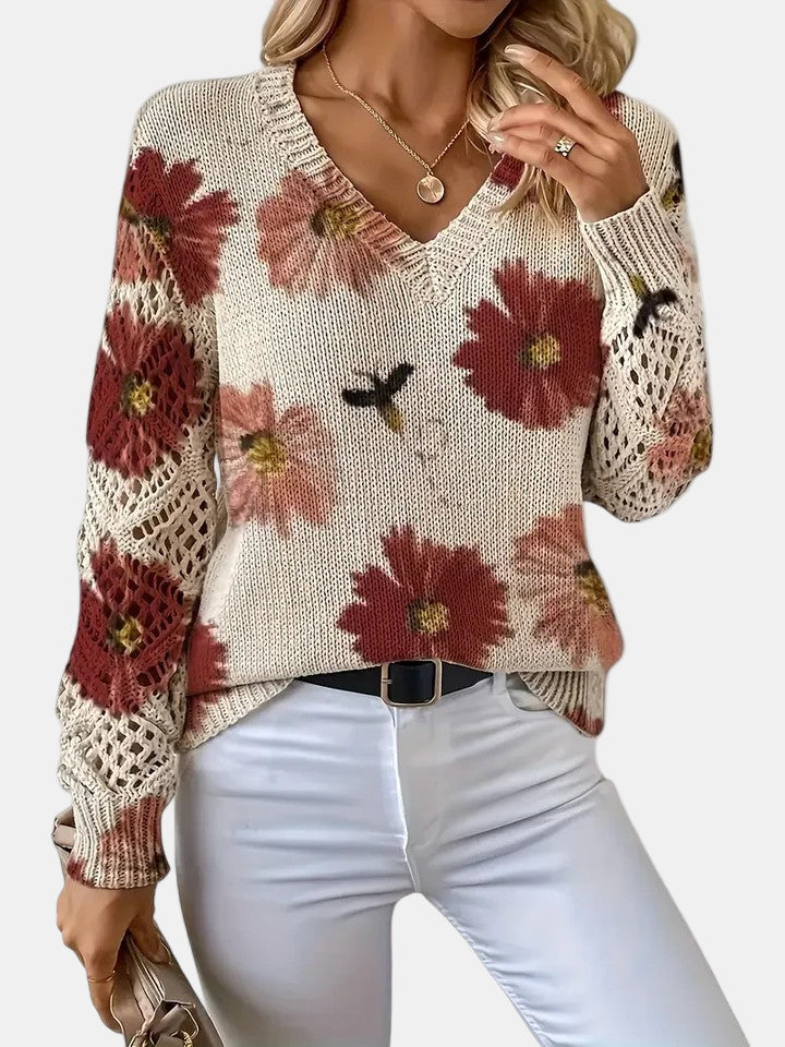 Julia – Lightweight Women’s Floral Knit Cardigan