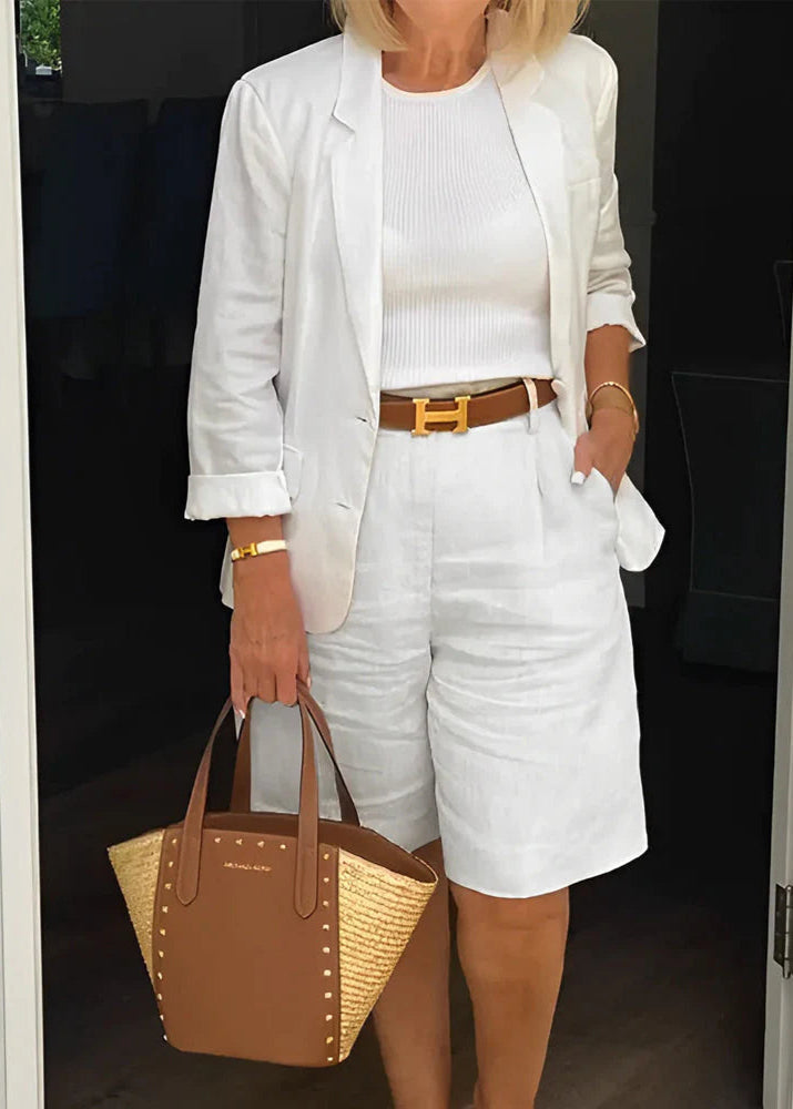 Kate – Women’s Summer Cotton Blazer & Shorts Set