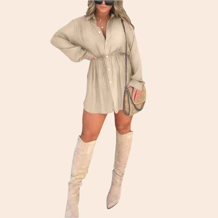 Alicia – Satin Women’s Romper Dress