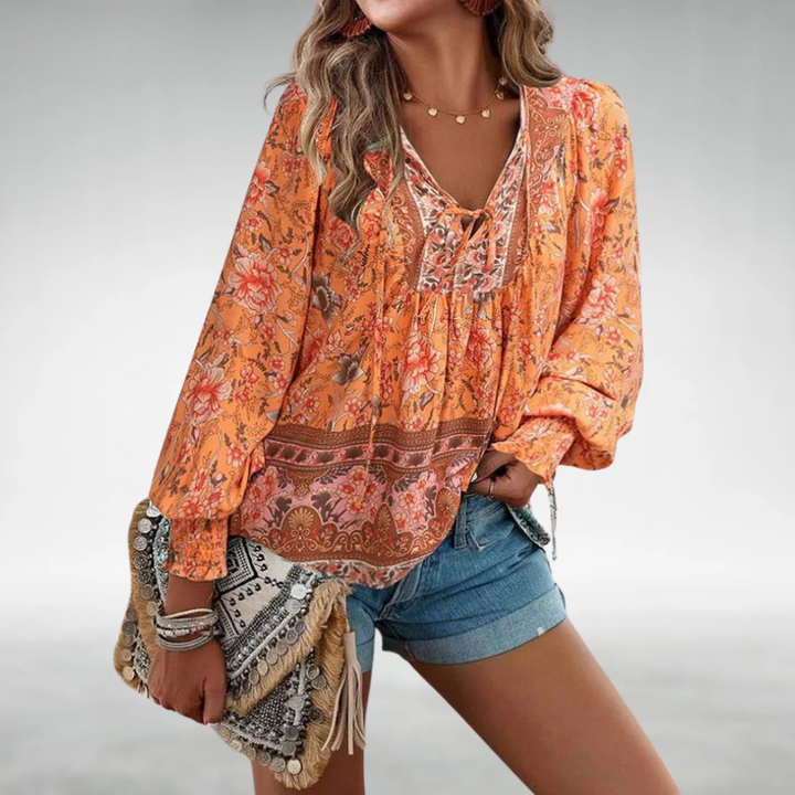 Bella – Boho Floral Women’s Blouse