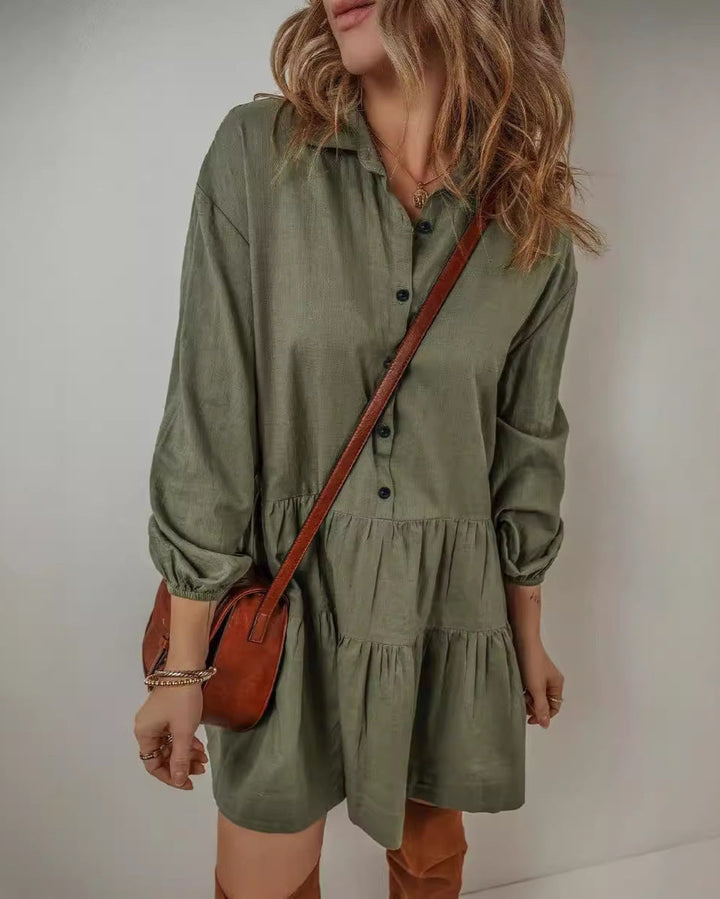 Blythe – Women’s Solid Colour Long Sleeve Dress