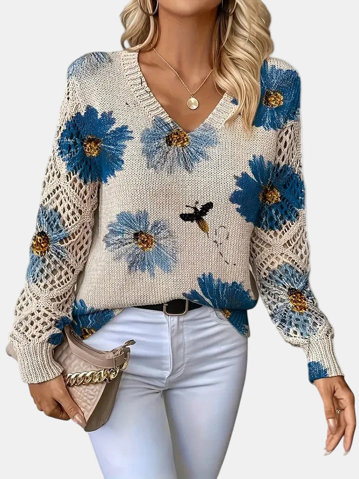 Julia – Lightweight Women’s Floral Knit Cardigan