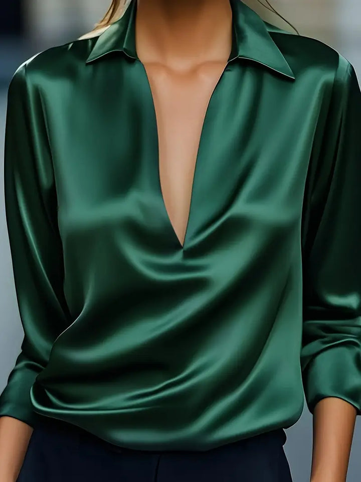 Rhiley – Satin Women’s V-Neck Blouse