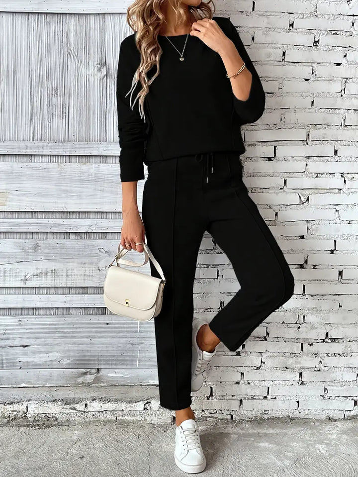Charice – Women’s Cotton-Blend Lounge Set with Drawstring Joggers