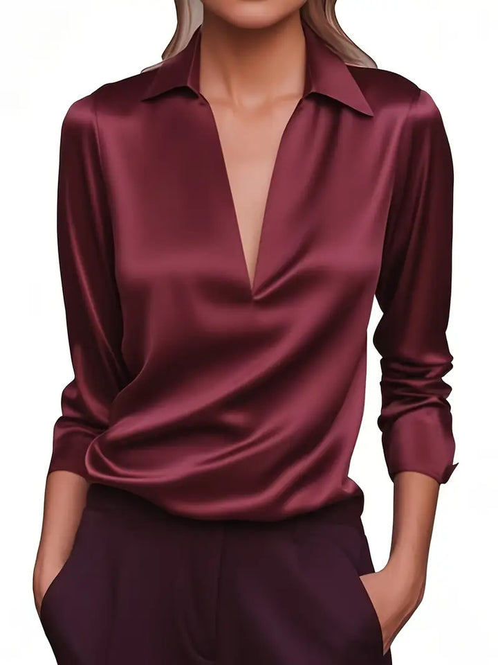 Rhiley – Satin Women’s V-Neck Blouse
