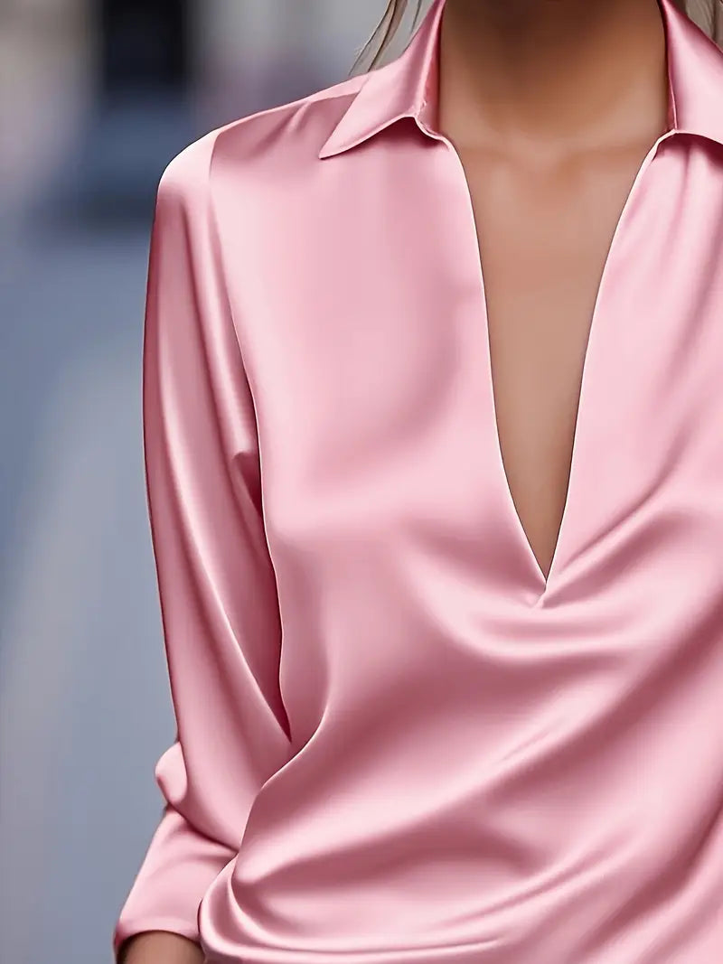 Rhiley – Satin Women’s V-Neck Blouse