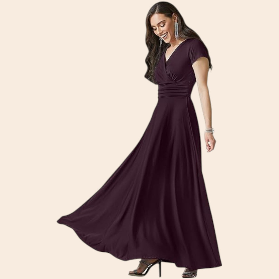 Lorena – Quick-Dry Women’s V-Neck Midi Dress