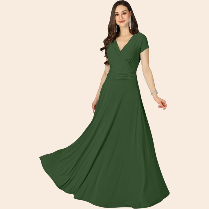 Lorena – Quick-Dry Women’s V-Neck Midi Dress