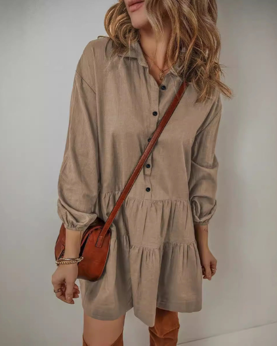 Blythe – Women’s Solid Colour Long Sleeve Dress