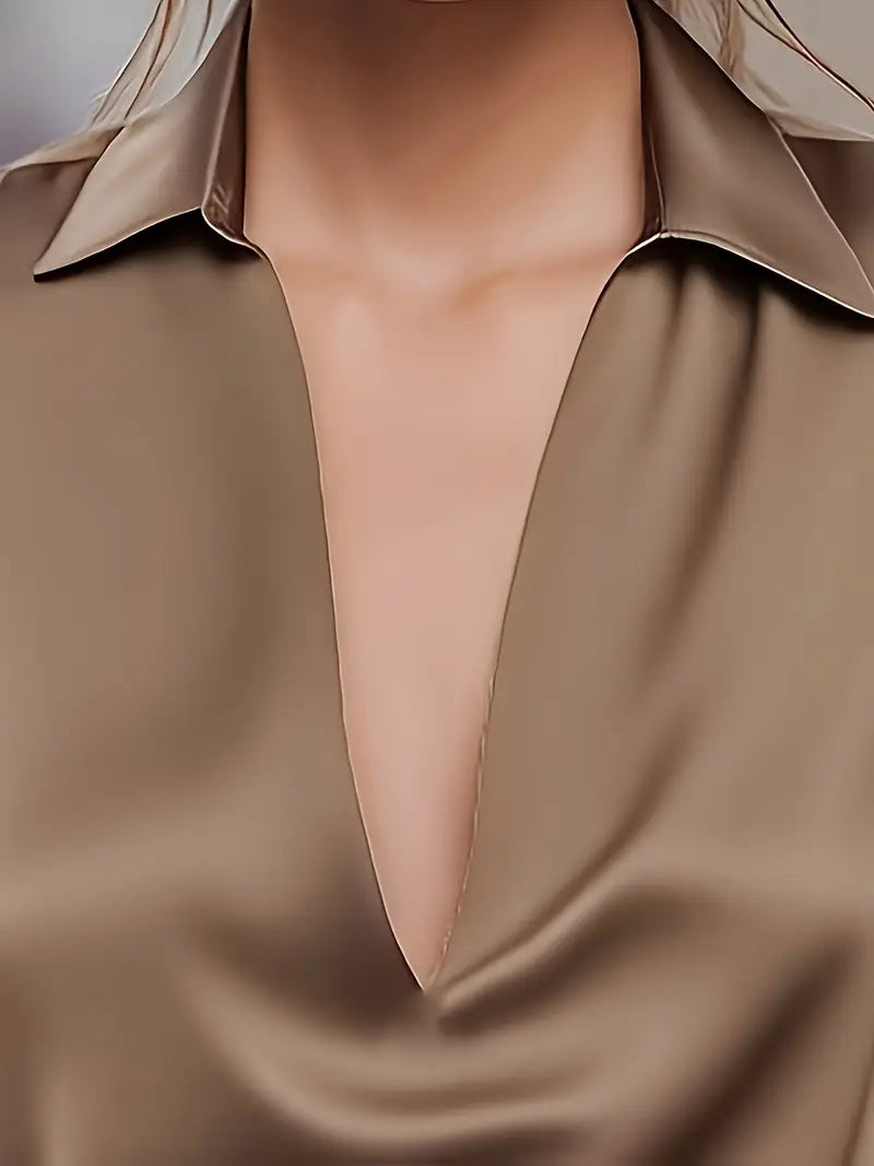 Rhiley – Satin Women’s V-Neck Blouse