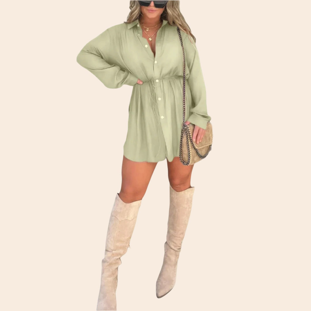 Alicia – Satin Women’s Romper Dress