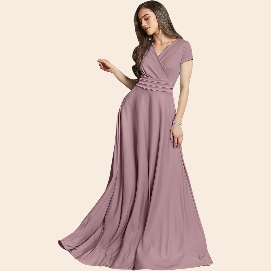 Lorena – Quick-Dry Women’s V-Neck Midi Dress