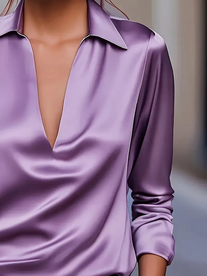 Rhiley – Satin Women’s V-Neck Blouse